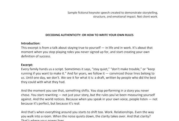 craft executive, tedx, and keynote speeches that inspire